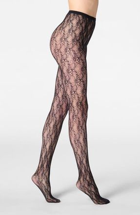 Orobl&ugrave; Rosy Net Tights in Black at Nordstrom, Size Large