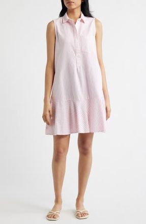 Beach Lunch Lounge Marina Stripe Sleeveless Cotton Shirtdress in Rose Shadow at Nordstrom Rack, Size X-Large