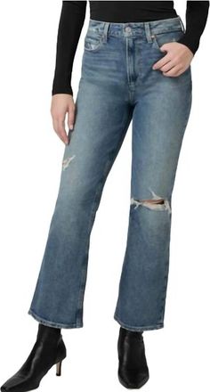 Paige Courtney Ripped Bootcut Jeans In Blue Note
