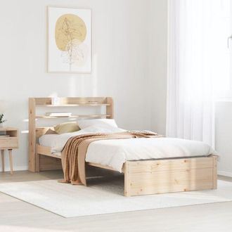 vidaXL Vidaxl - Estructura De Cama Con Cabecero Madera Maciza De Pino 90x200 Cm