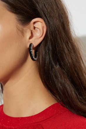 Isabel Marant Earrings With Shimmering Crystals, Womens, Black