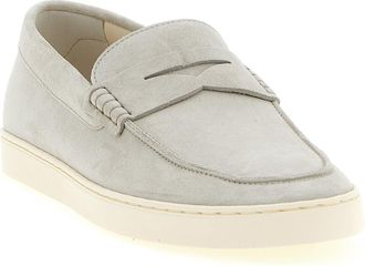 Brunello Cucinelli Mens Gray Calfskin Slip-On Loafers