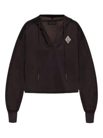 Lacoste logo-patch hoodie - Brown