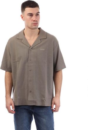 HUGO BOSS Mens Knit Shirt in Beige - Size X-Large