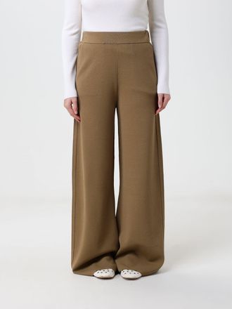 Max Mara Pantaloni a gamba larga in maglia di lana a vita alta