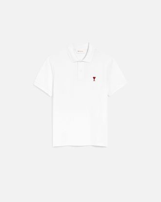 Ami Ami Paris - White Cotton polo with Ami De Coeur White - Size: XXXL - Unisex