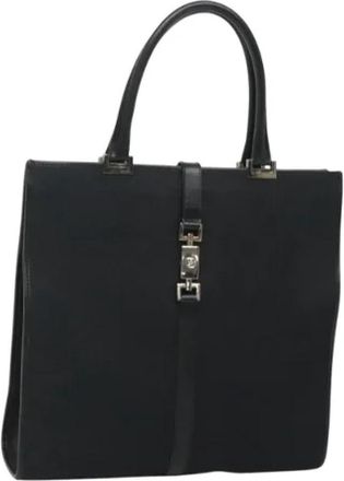 Gucci Tweedehands Canvas handtassen - Dames - Vintage Handtas - Zwart - ONE Size - Leer - Vintage