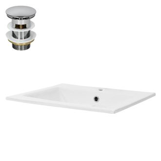ML Design Lavamanos rectangular de ceramica blanca encastrable