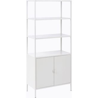 Beliani Armario De Metal Para Oficina Moderno 5 Estantes Acero Con Recubrimiento En Polvo Gris Claro Kauri