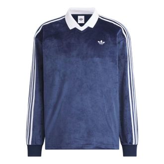 adidas Velvet Long Sleeve Polo Shirt Night Indigo KQ5486