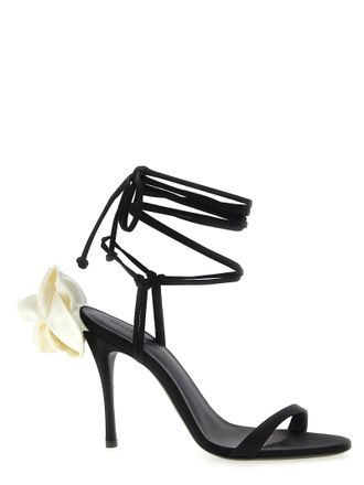Magda Butrym 3D Flower-Appliqu&eacute; Stiletto Heel Sandal - Black