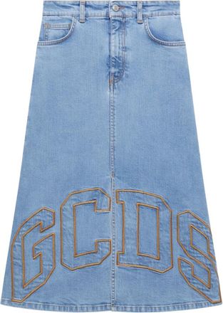 GCDS Logo-borduursel Rok - Dames - Spijkerrokken - Blauw - W28 - Katoen - Rokken
