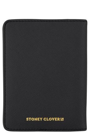 Stoney Clover Lane Textured Faux Leather Passport Case in Noir at Nordstrom