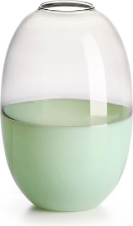 IVV vaso scarlet borosilicato efecto leche verde/gris transparente h- 20 cm