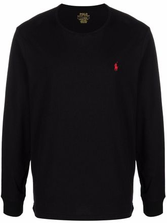 Polo Ralph Lauren Classic logo-embroidered long-sleeve T-shirt - Black