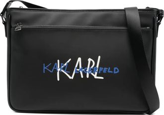 Karl Lagerfeld Borsa porta pc con stampa - Nero