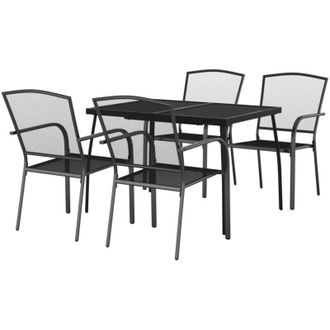 vidaXL Vidaxl - Juego De Comedor De Jard&iacute;n 5 Piezas Acero Gris Antracita