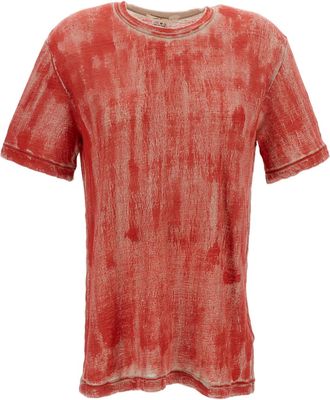 Comme Des Gar&ccedil;ons Multicolor Faded Effect Ramie T-Shirt