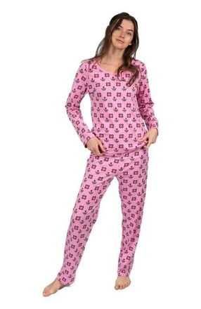 Leveret Womens Loose Fit Cotton Matching Family Pajamas, Animal & Nature Prints in Flower Pot at Nordstrom, Size X-Small