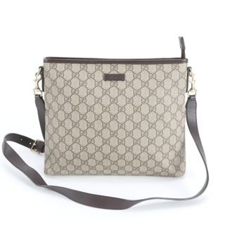 Gucci Beige Brown Coated Canvas Leather Shoulder Bag (Pre-Owned)