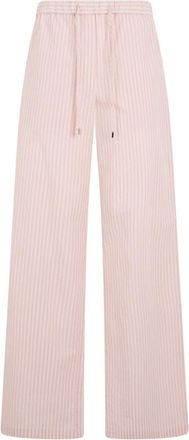 The Attico Loose Cotton Poplin Pants - Dames - Wijde Broeken - Beige - M - Katoen - Broeken