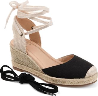 Journee Collection Women & apos;s Monte Medium and Wide Width Espadrille Wedge Sandals