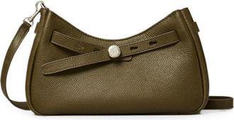 Tory Burch Tassen, Dames, Groen, ONE Size, Leer, Romy Ritssluiting Crossbody