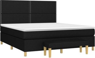 vidaXL Vidaxl - Cama Box Spring Con Colch&oacute;n Tela Negro 180x200 Cm