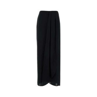 Maison Margiela Satin Midi Skirt - female - Maison Margiela - Midi Skirts - Black - XS - Skirts