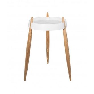 Zafferano Zafferano - Tavolino liol&agrave; h67cm Bianco - Frassino naturale