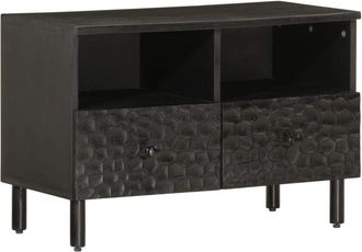 vidaXL Vidaxl - Mueble de tv madera maciza de mango negro 70x33x46 cm