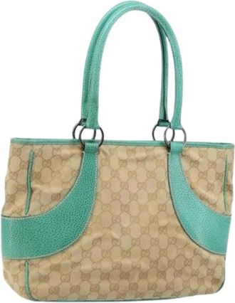 Gucci Pre-owned Tote Bags, female, Beige, Size: ONE SIZE Pre-owned Canvas Tote Bag