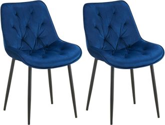 Clp Lote De 2 Sillas De Comedor Terciopelo Wallace Azul