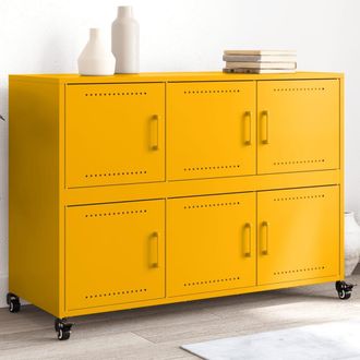 Berkfield Home Sideboard Mustard Yellow 100.5x39x72 cm Steel
