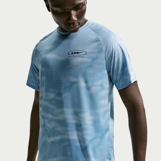 Nike Mens Stride Dri-FIT ADV Short-Sleeve Running Top in Blue | IQ0984-436