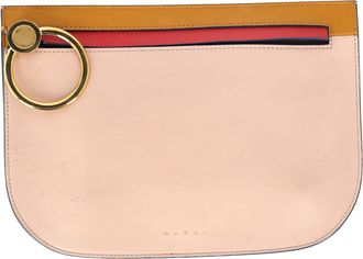 Marni Tricolor Zipped Clutch Bag in Multicolor Leather