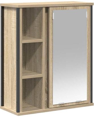 vidaXL Bathroom Wall Cabinet with Mirror Sonoma Oak 50x21x60 cm Vidaxl