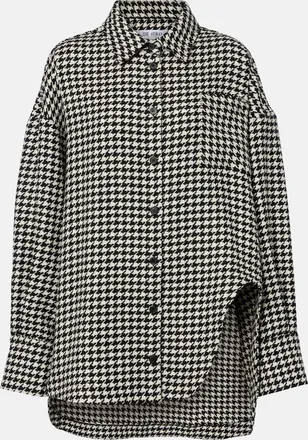 The Attico Houndstooth virgin wool shirt