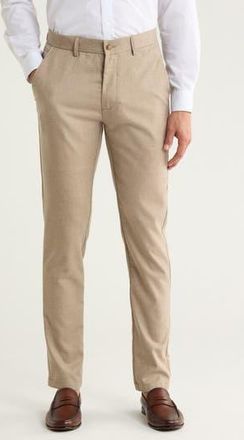 T.R. Premium Plaid Straight Leg Trousers in Beige at Nordstrom Rack, Size 36