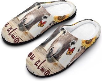 Generic Donkey Butterfly Cotton Slipper for Women Indoor Outdoor House Shoes Anti-Skid Slippers with Rubber Sole