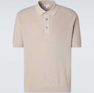 Sunspel Knitted cotton polo shirt