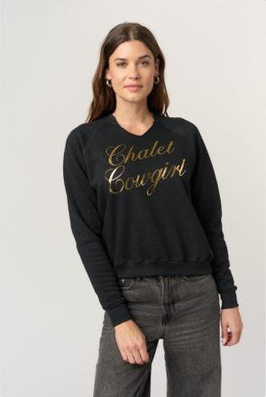 Bloomingdale's Chalet Cowgirl Long Sleeve Sweatshirt In Black