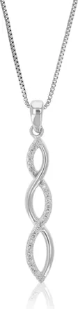 Vir Jewels 1/10 cttw Lab Grown Diamond Infinity Pendant Necklace in Sterling Silver with Chain For Women