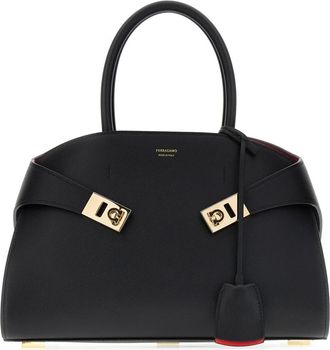 Ferragamo Small Hug Handtas - Dames - Handtassen - Zwart - ONE Size - Leer - Tassen