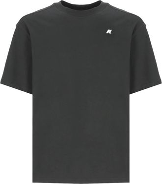 K-Way Zwart Katoenen T-shirt met Ronde Hals - Heren - T-shirts - Zwart - M - Katoen - Tops