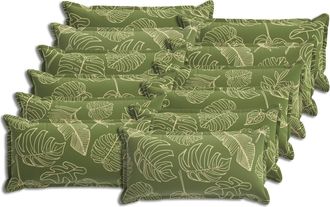 vidaXL Funda De Almohada 12 Uds. Houten Dise&ntilde;o De Hojas 40 X 80 Cm Vidaxl