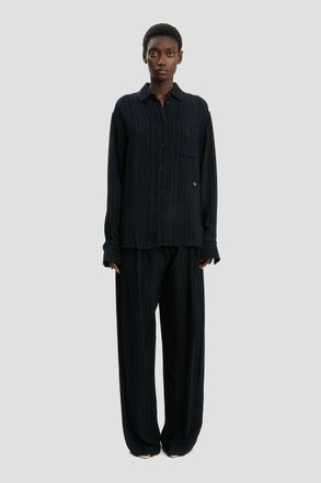 Victoria Beckham Pyjama Shirt In Navy 10