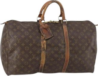 Louis Vuitton Pre-owned Canvas Weekendtas - Dames - Vintage Weekendtas - Bruin - ONE Size - Vintage