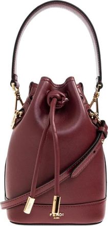 Fendi Maroon Mon Tresor Mini Bucket Bag