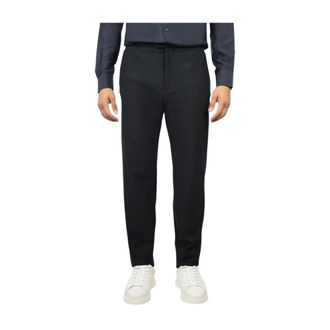 Emporio Armani Broeken, Heren, Blauw, M, Technische jersey broek met microtextuur met 3D-effect